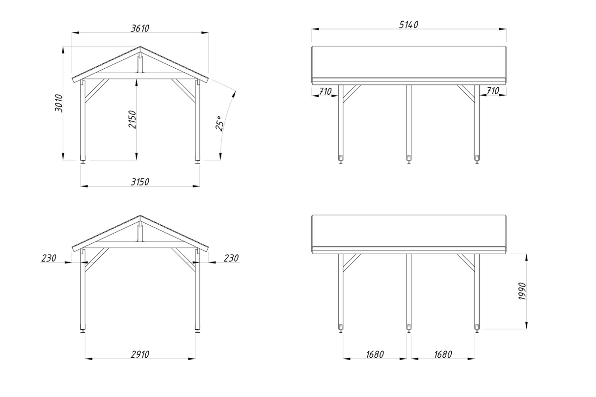 Palmako Einzelcarport Modell Robert
