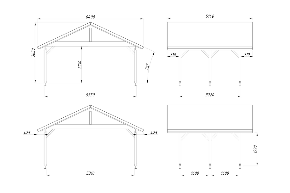 Palmako Doppelcarport Modell Robert