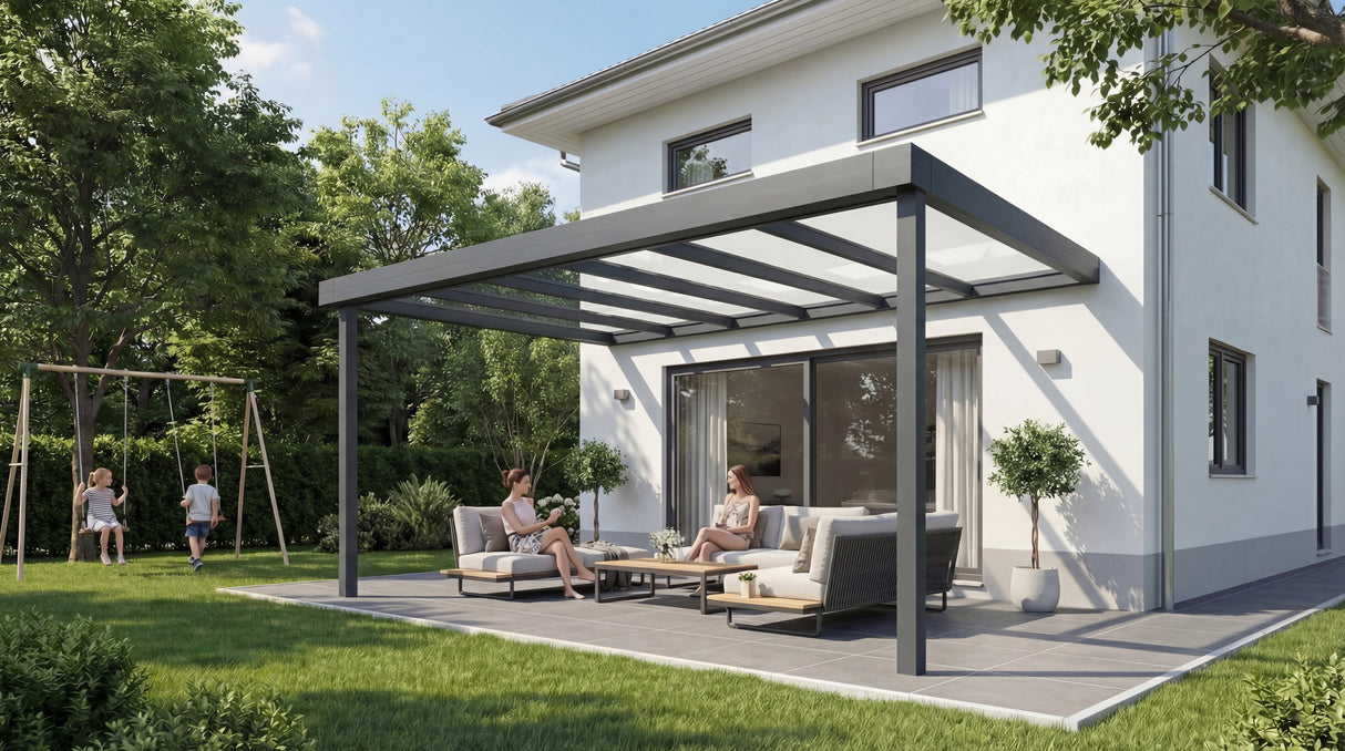 Outdoor Queen Terrassenüberdachung Premium Flat Roof Model A