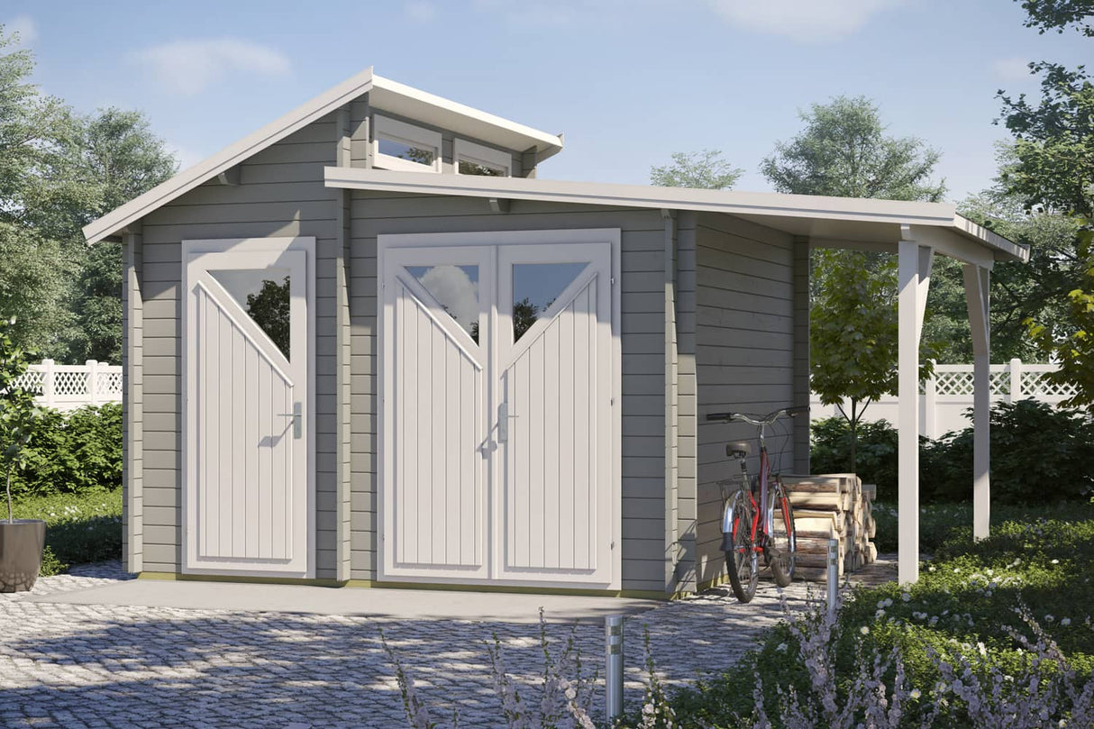 Casa Lignea Gartenhaus Modell Nordic Duo mit Schleppdach Farbbeispiel