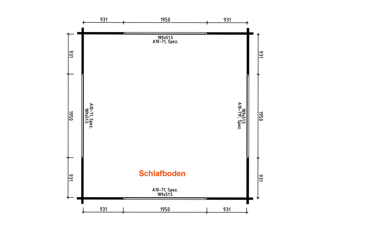 Casa Lignea Gartenhaus Modell Olymp Grundriss Schlafboden