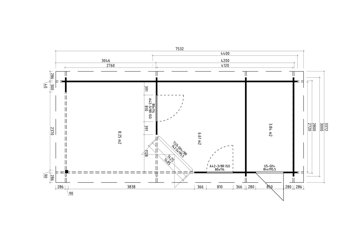Casa Lignea 5-Eck Gartenhaus Modell Florenz Iso Grundriss
