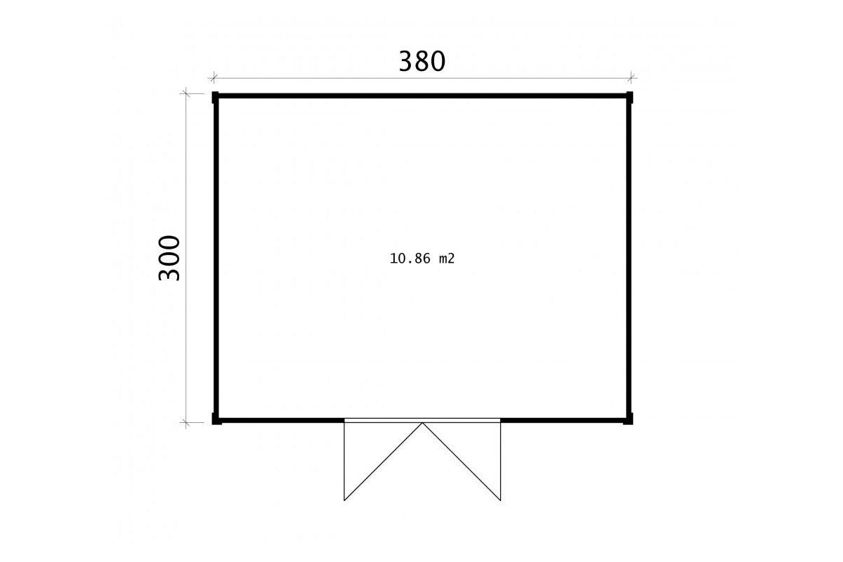 Casa Lignea Gartenhaus Modell Cubus Repositio 380x300 cm Grundriss