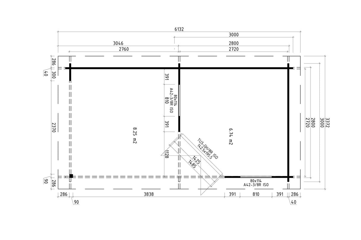 Casa Lignea 5-Eck Gartenhaus Modell Rimini Iso Grundriss