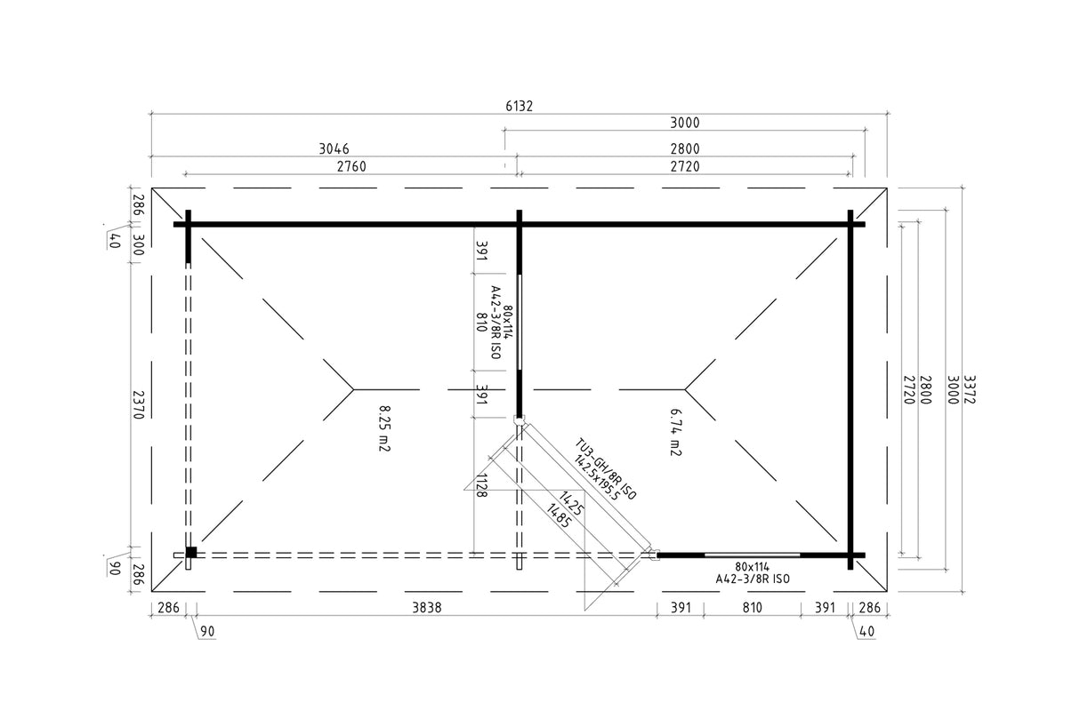 Casa Lignea 5-Eck Gartenhaus Modell Turin Iso Grundriss