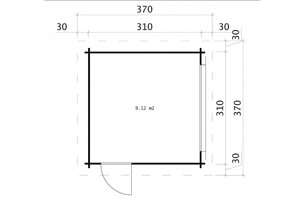Casa Lignea Gerätehaus Modell Neufeld 310x310 cm Grundriss