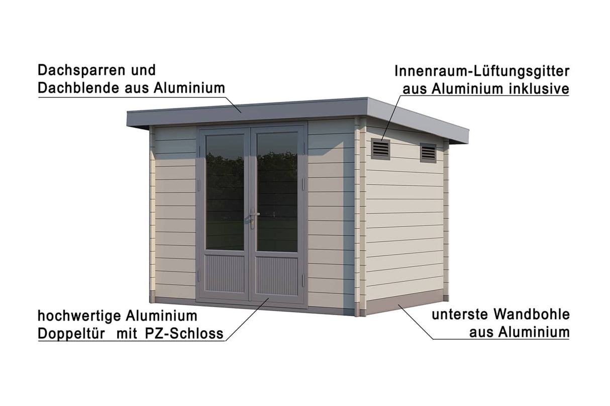 Casa Lignea WPC Gerätehaus Pultdachhaus Details