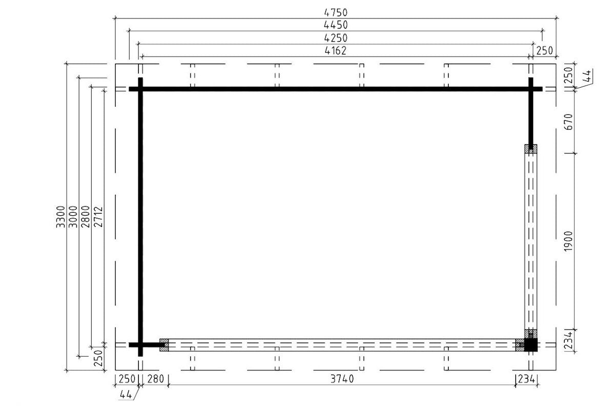 Casa Lignea Gartenhaus Modell Designlounge 44 D Grundriss