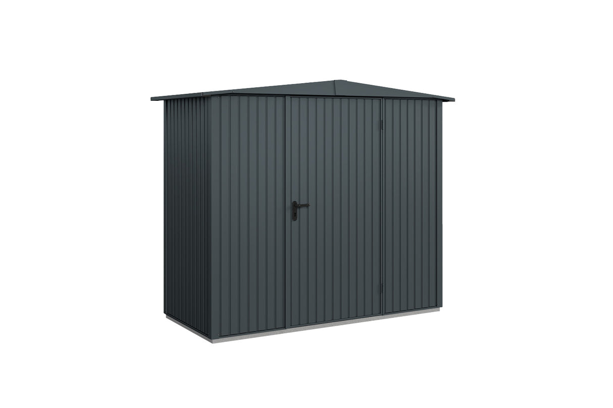 Hörmann Gerätehaus Modell Berry Classic Typ1 Satteldach anthrazit Einzeltür freigestellt