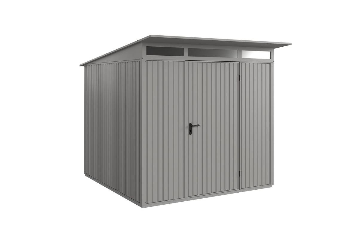 Hörmann Gerätehaus Modell Berry Classic Typ2 graualuminium Einzeltür freigestellt
