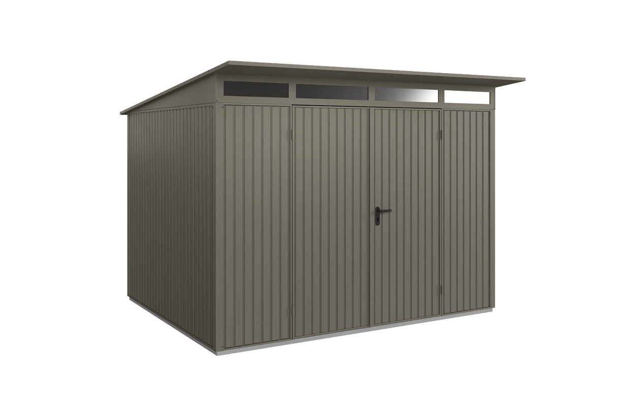 Hörmann Gerätehaus Modell Berry Classic Typ3 quarzgrau Doppeltür freigestellt