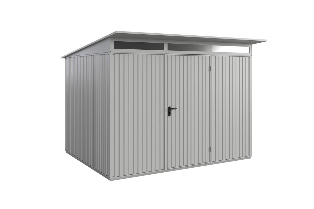 Hörmann Gerätehaus Modell Berry Classic Typ3 weißaluminium Einzeltür freigestellt