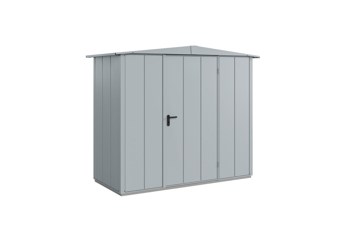Hörmann Gerätehaus Modell Berry Modern Typ1 Satteldach fenstergrau Einzeltür freigestellt