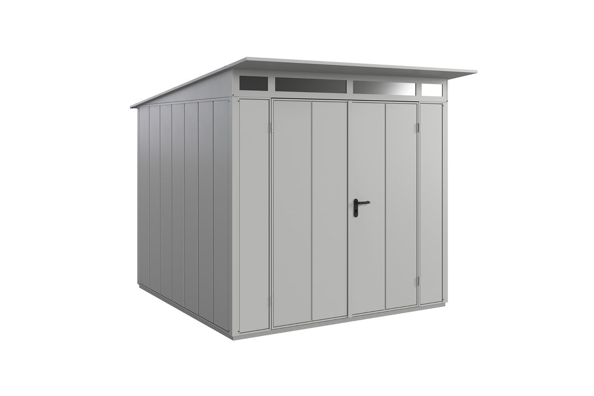 Hörmann Gerätehaus Modell Berry Modern Typ2 weißaluminium Doppeltür freigestellt