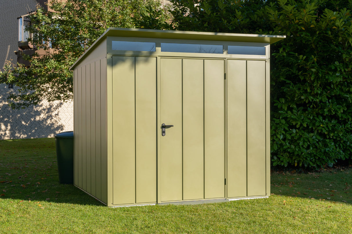 Hörmann Gerätehaus Modell Berry Modern Typ2 anthrazit Einzeltür schilfgrün