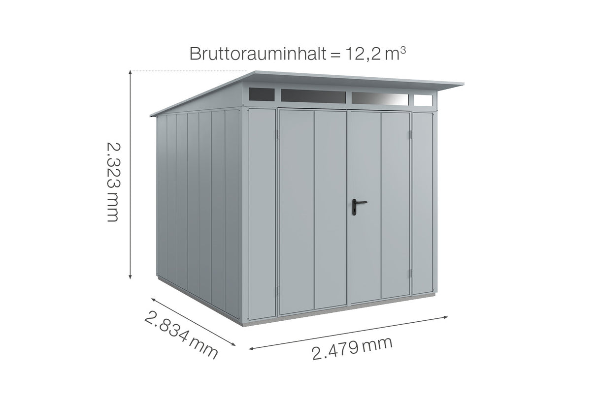 Hörmann Gerätehaus Modell Berry Modern Typ2 fenstergrau Doppeltür Maße