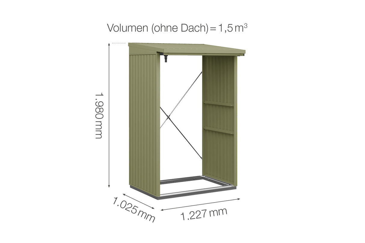 Hörmann Kaminholzregal Classic Typ 1 Schilfgrün Masse