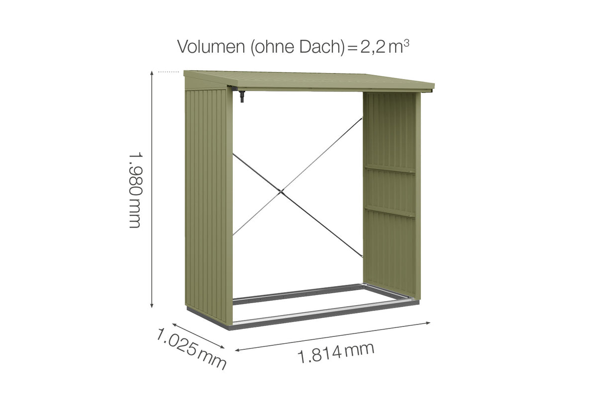 Hörmann Kaminholzregal Classic Typ 2 Schilfgrün Masse