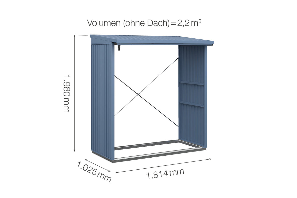 Hörmann Kaminholzregal Classic Typ 2 Taubenblau Masse