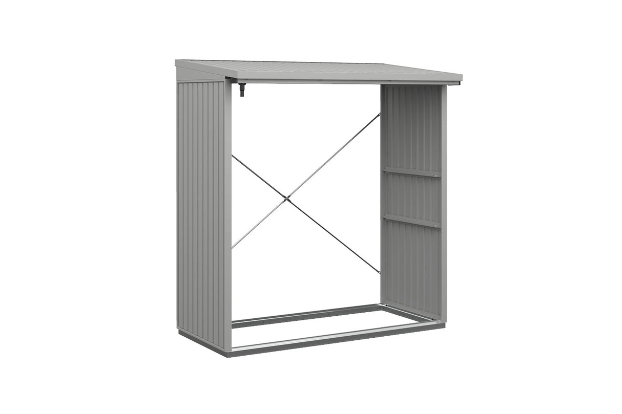 Hörmann Kaminholzregal Classic Typ 2 Weißaluminium freigestellt