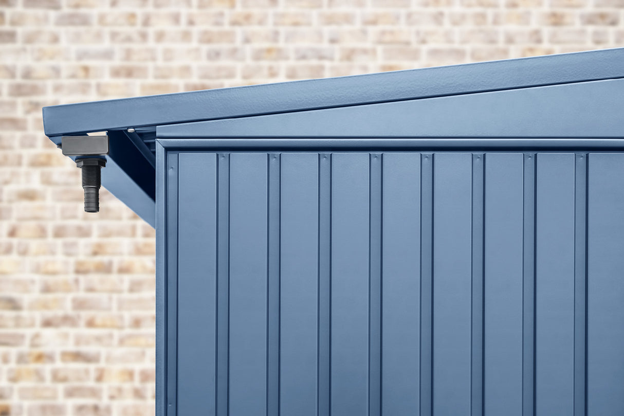 Hörmann Kaminholzregal Classic Taubenblau Dachansicht