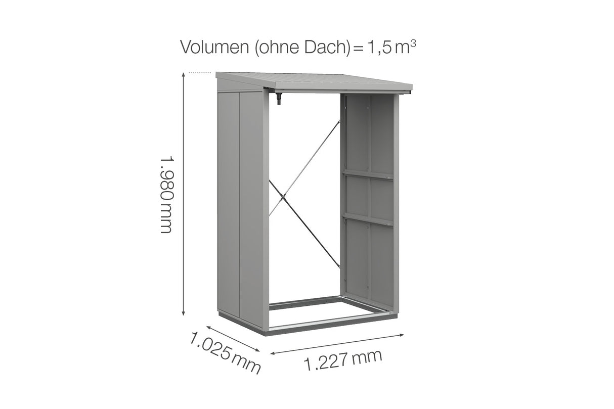 Hörmann Kaminholzregal Modern Typ 1 Weißaluminium Masse
