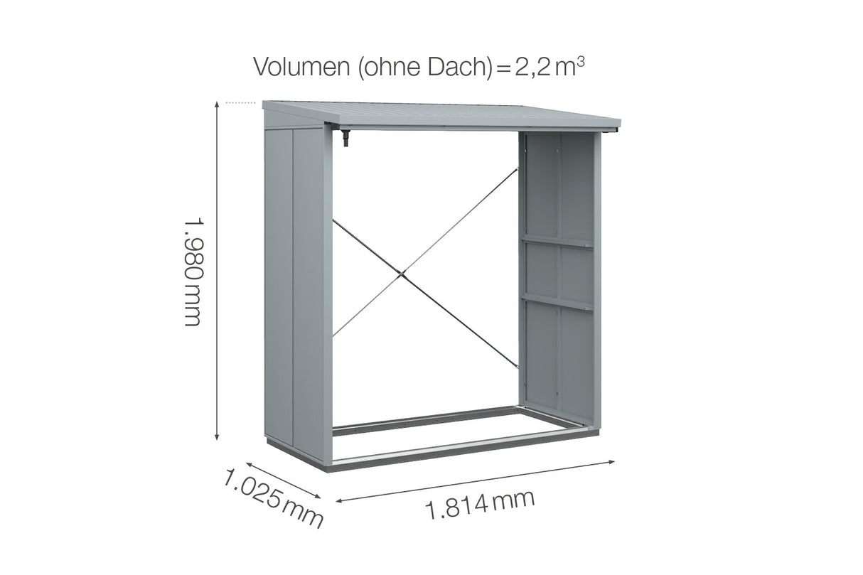Hörmann Kaminholzregal Modern Typ 2 Fenstergrau Masse