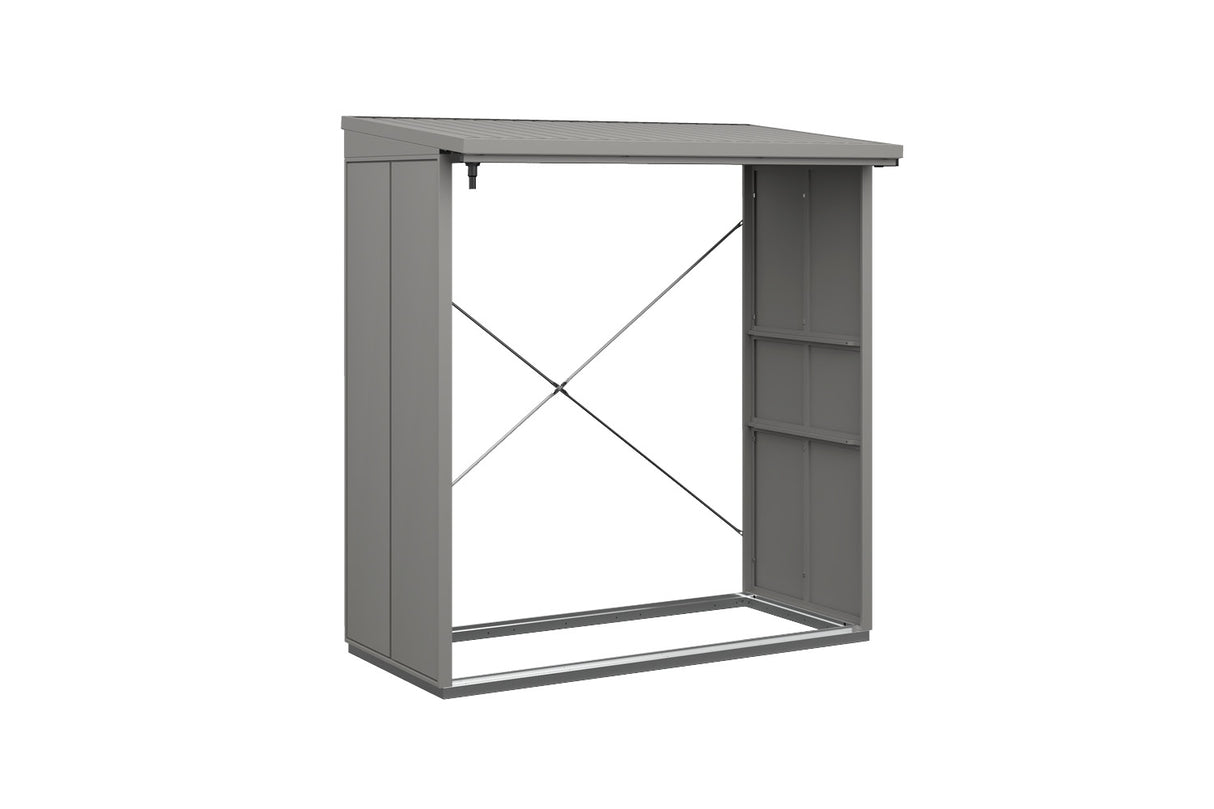 Hörmann Kaminholzregal Modern Typ 2 Graualuminium freigestellt