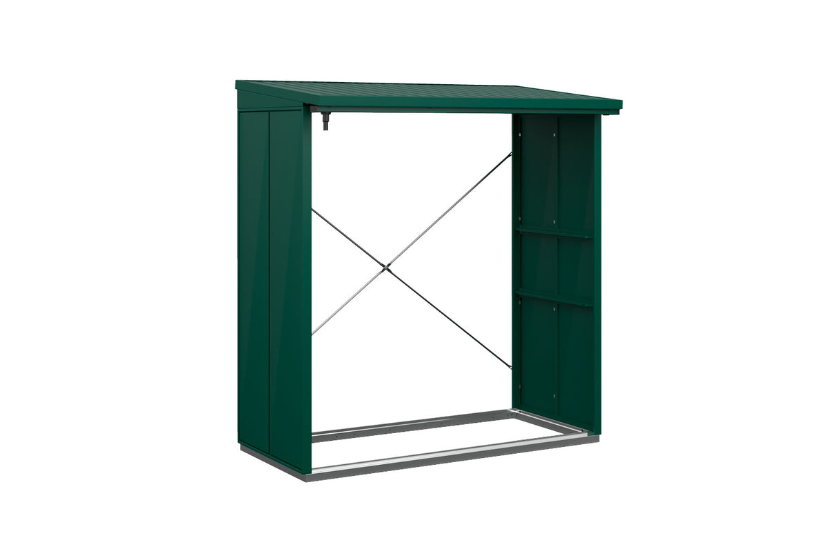 Hörmann Kaminholzregal Modern Typ 2 Moosgrün freigestellt