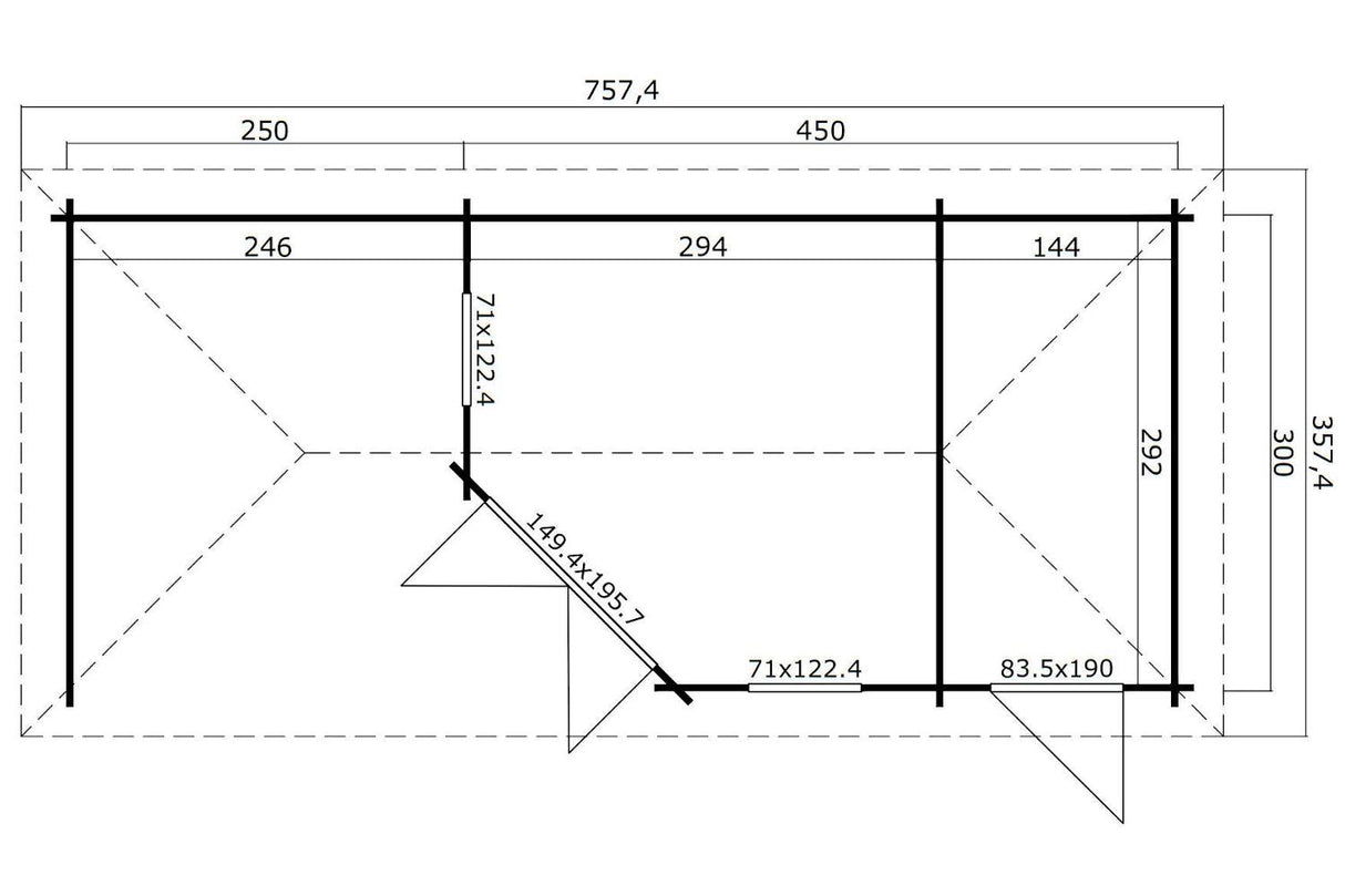 Lasita Maja Gartenhaus Modell Aruba 3A Grundriss