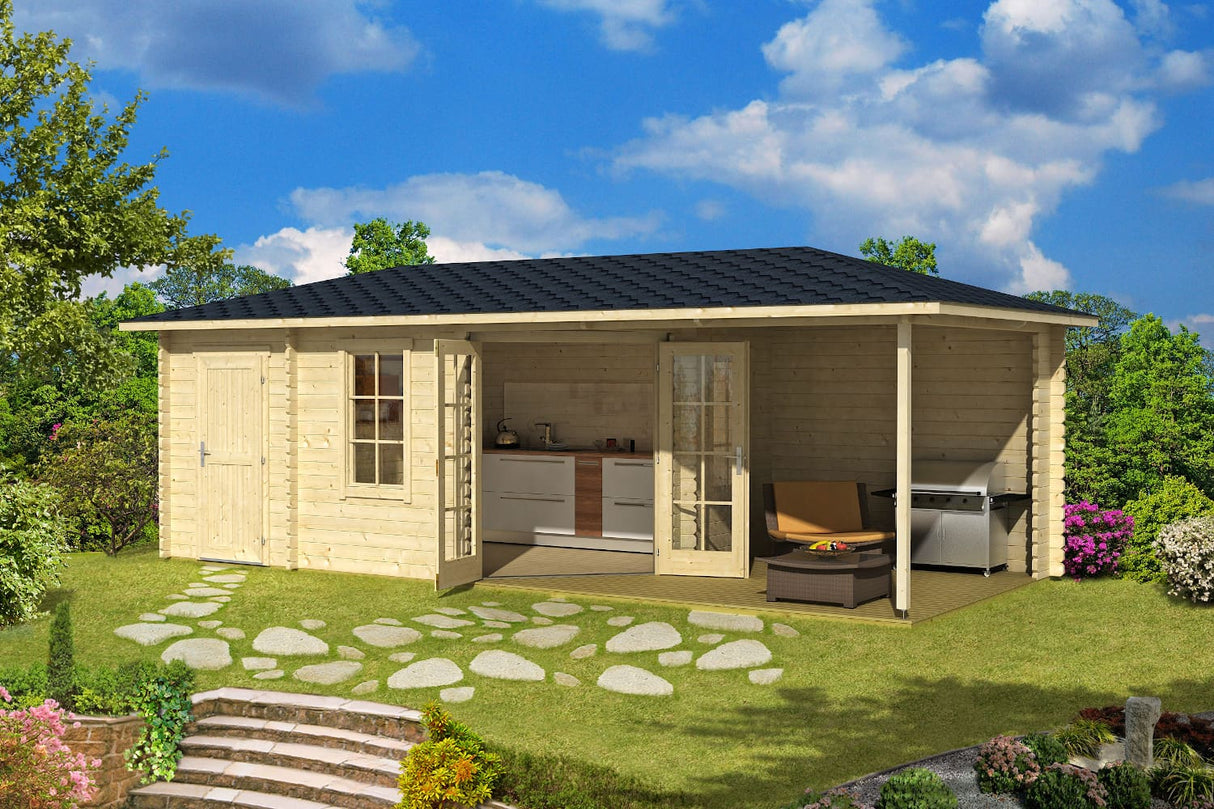 Lasita Maja Gartenhaus Modell Aruba 3B Natur
