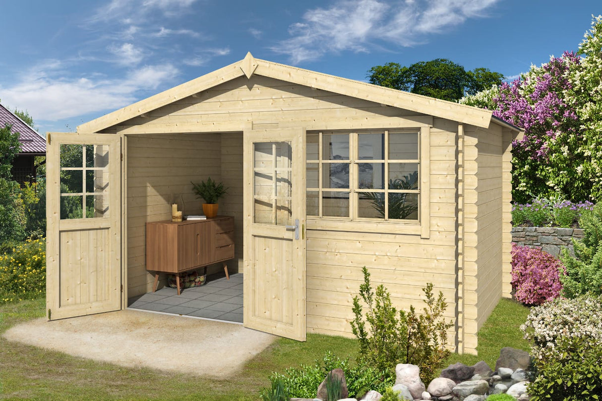 Lasita Maja Gartenhaus Modell Axel 380 x 230 cm naturbelassen