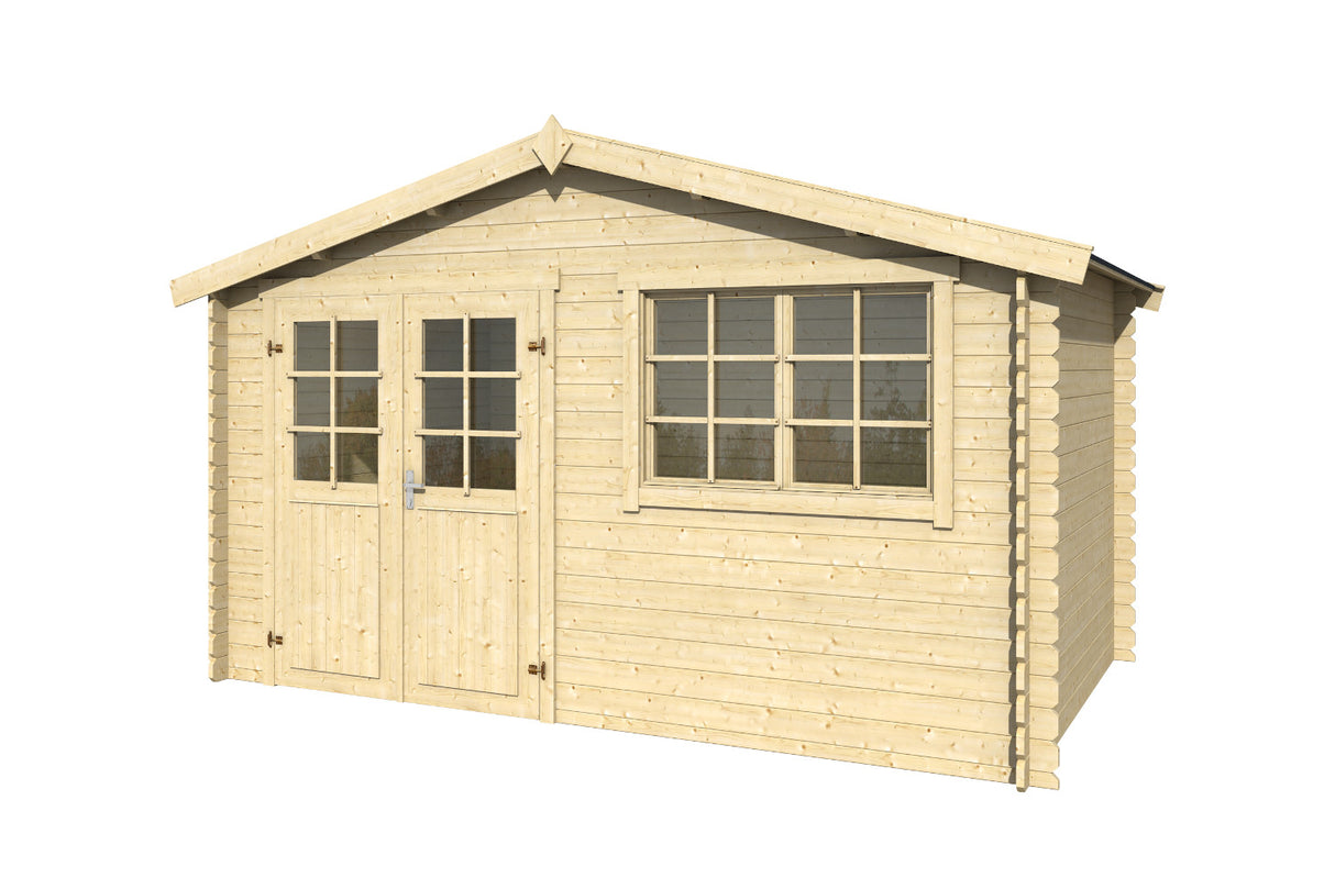 Lasita Maja Gartenhaus Modell Axel 380 x 275 cm naturbelassen freigestellt