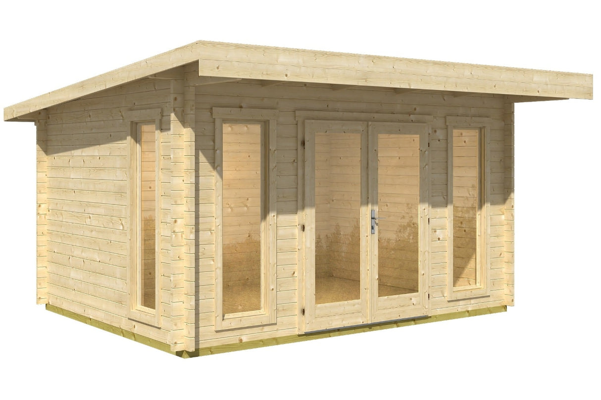Lasita Maja Gartenhaus Modell Barbados 399 x 309 cm Natur freigestellt