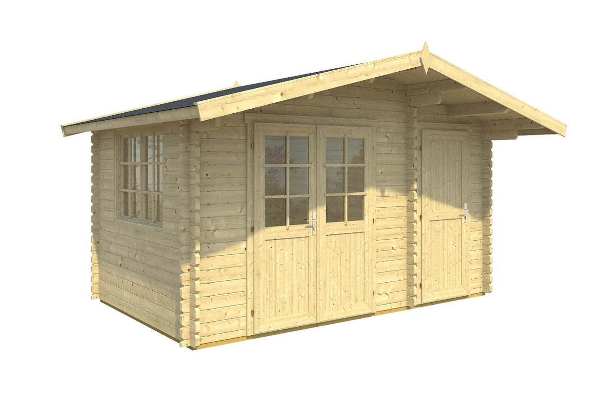 Lasita Maja Gartenhaus Modell Borkum 2 390x300 cm Natur freigestellt