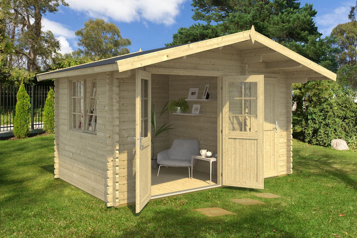 Lasita Maja Gartenhaus Modell Borkum 5 390x390 cm Natur offen