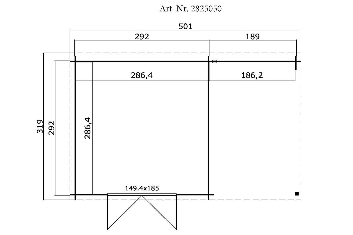 Lasita Maja Gartenhaus Modell Tampa Grundriss