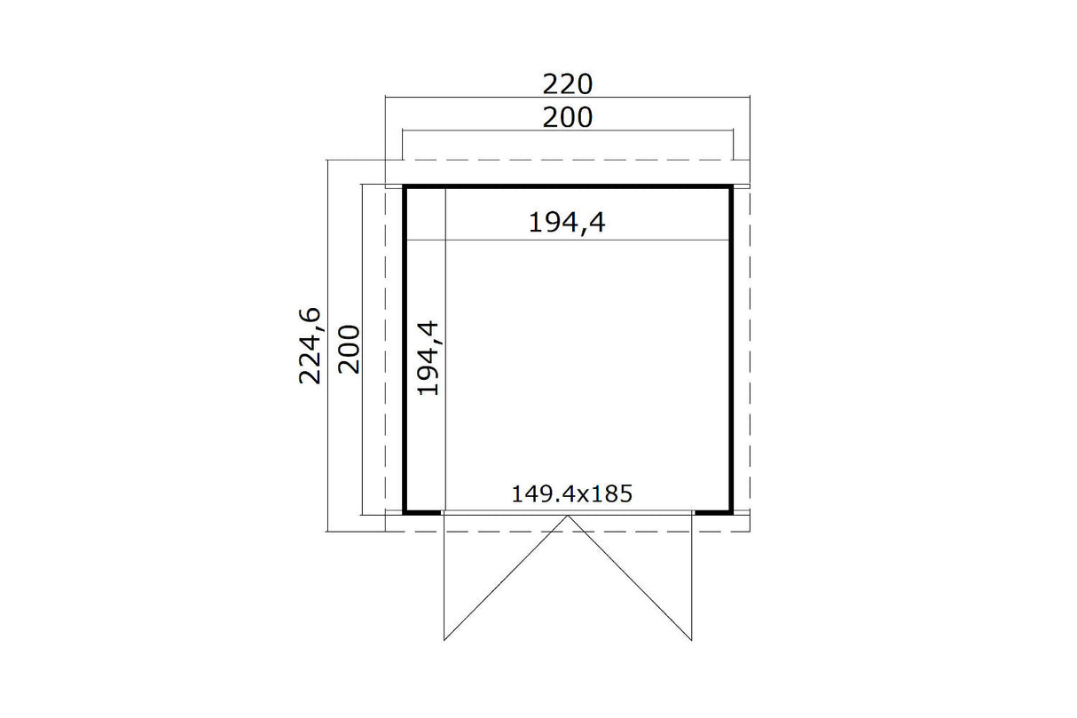 Lasita Maja Systemhaus Modell Zambezi 1 200 x 200 cm Grundriss