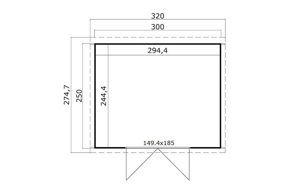 Lasita Maja Systemhaus Modell Zambezi 6 300 x 250 cm Grundriss