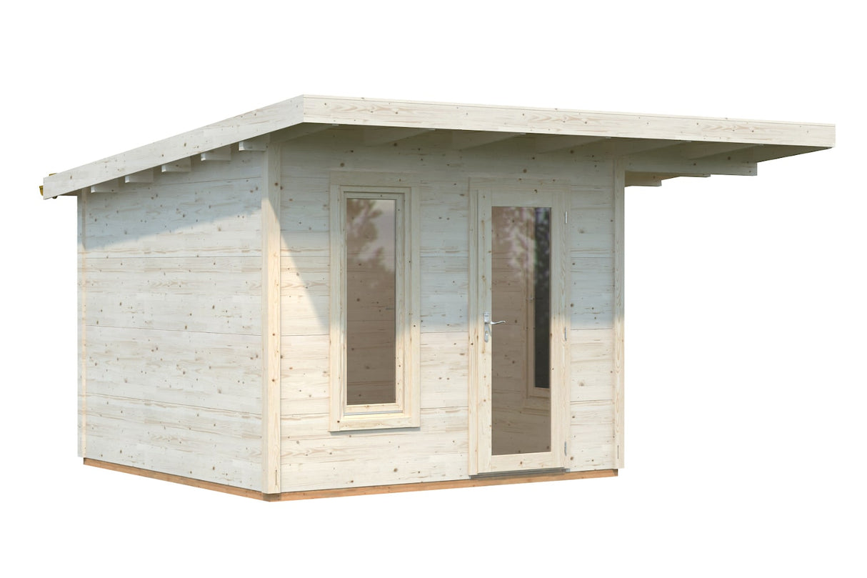 Palmako Gartenhaus Modell Grace 290 x 300 cm mit Dachüberstand rechts freigestellt