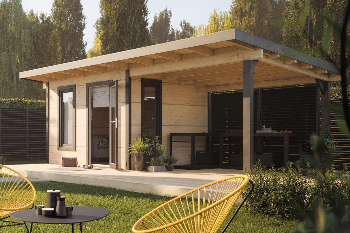 Palmako Gartenhaus Modell Grace 290 x 300 cm mit Seitendach rechts