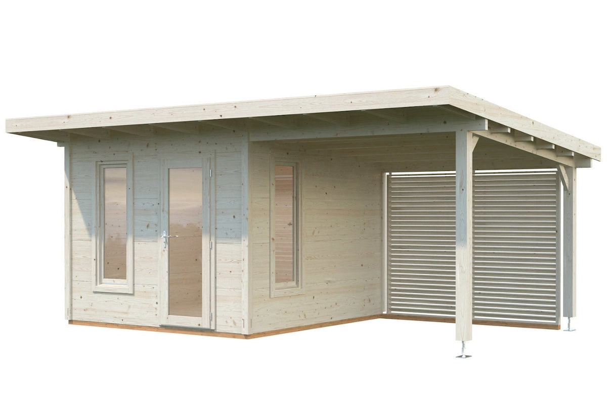 Palmako Gartenhaus Modell Grace 290 x 300 cm mit Seitendach rechts freigestellt