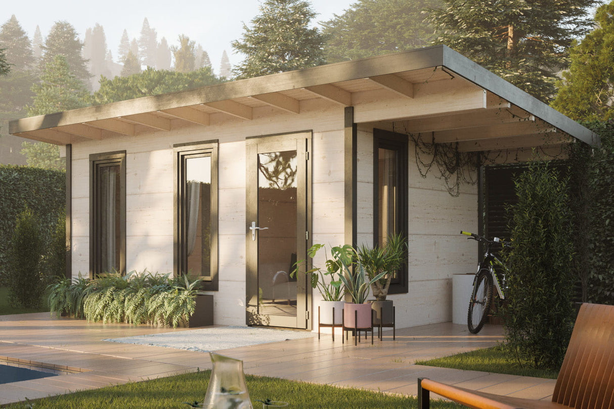 Palmako Gartenhaus Modell Grace 445 x 300 cm mit Dachüberstand rechts