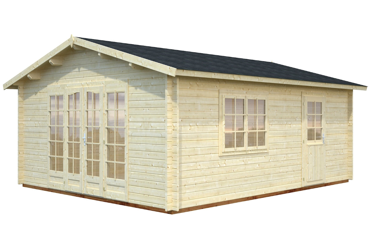 Palmako Gartenhaus Modell Irene 450 x 550 cm naturbelassen freigestellt