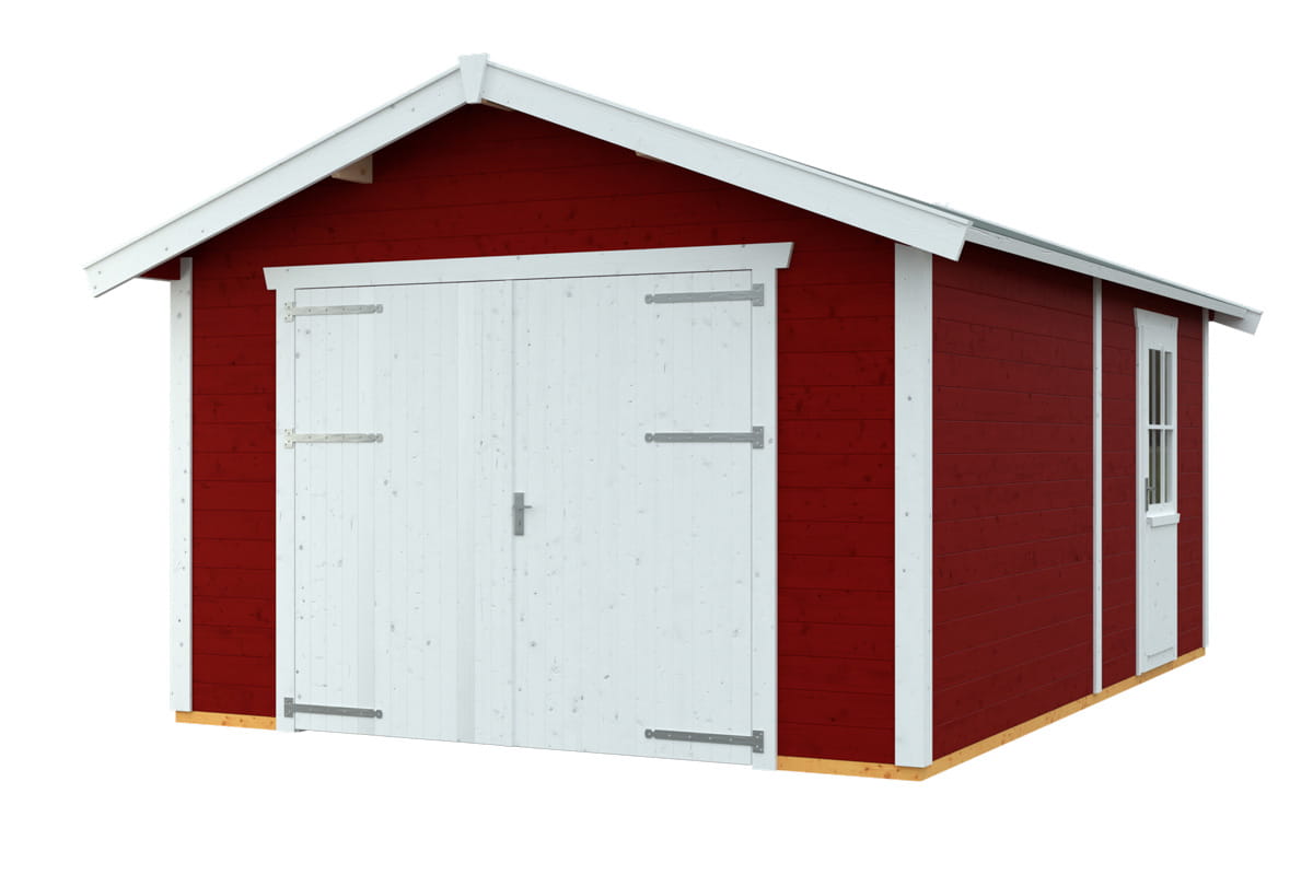 Skan Holz Holzgarage Varberg 1 schwedenrot freigestellt