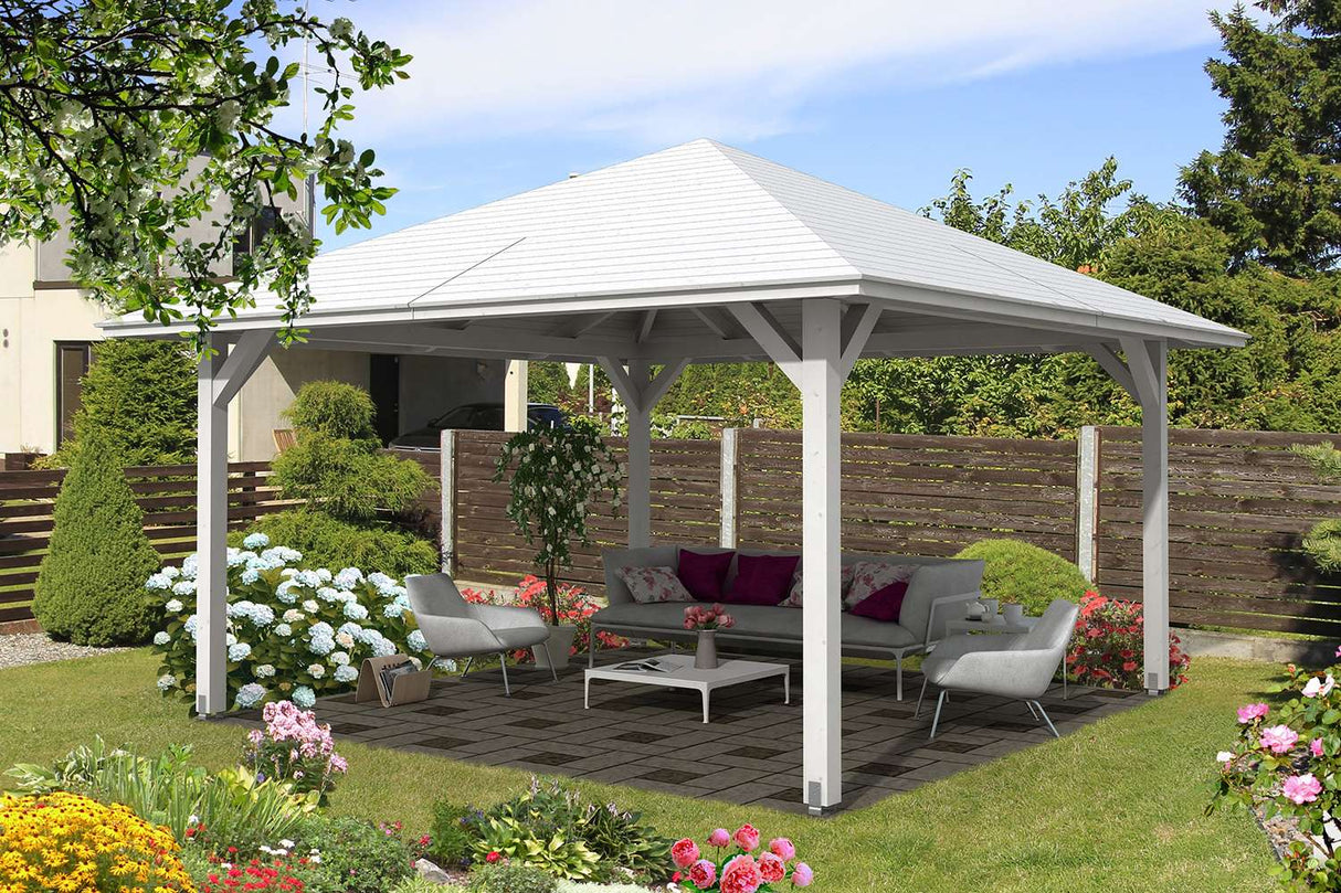 Skan Holz Pavillon Modell Cannes 3 weiß