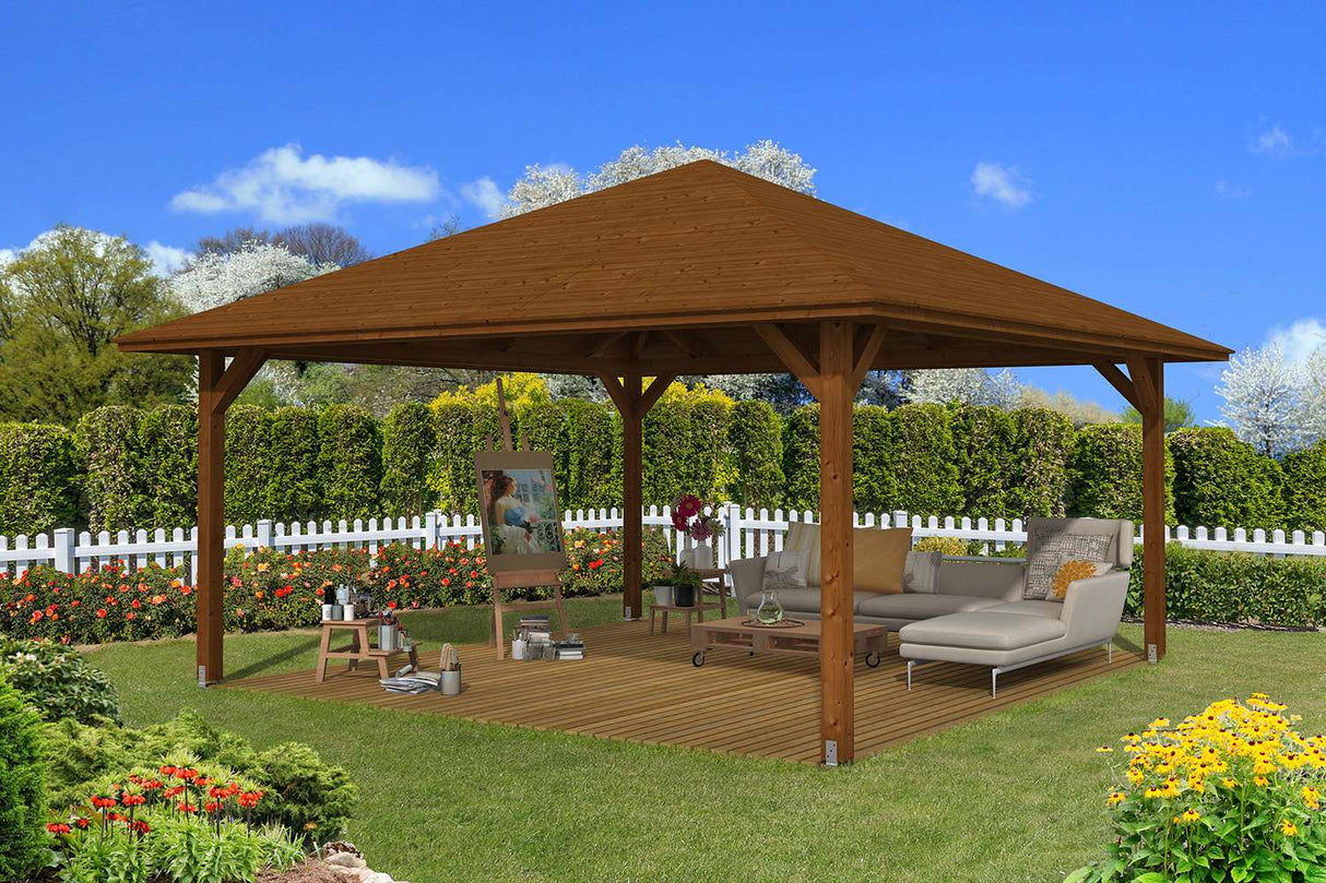 Skan Holz Pavillon Modell Cannes 4 nussbaum