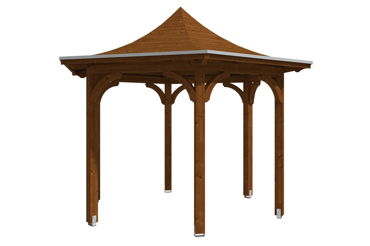 Skan Holz Pavillon Modell Versailles nussbaum freigestellt