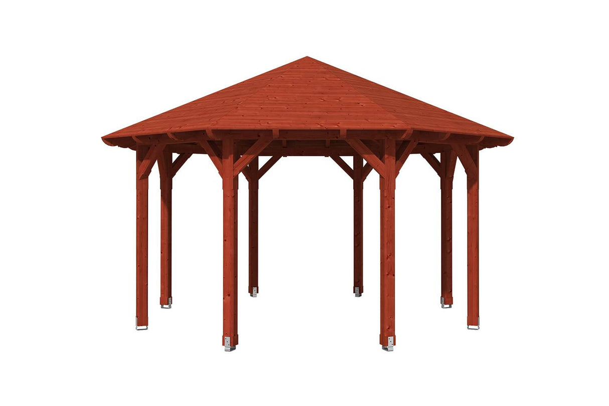 Skan Holz Pavillon Modell Lyon 2 mahagoni freigestellt