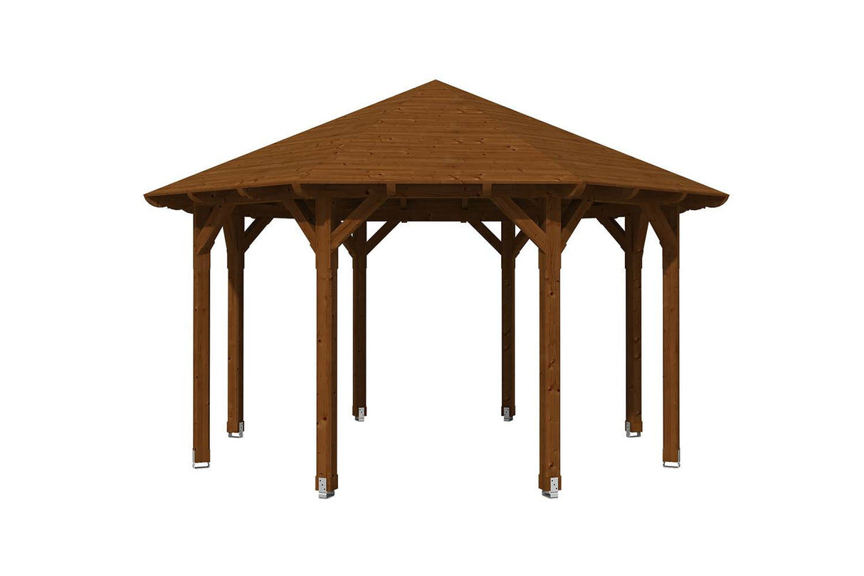 Skan Holz Pavillon Modell Lyon 2 nussbaum freigestellt